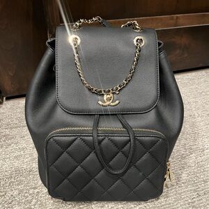 CHANEL Caviar Quilted Business Affinity Backpack, Black, Gold Hardware